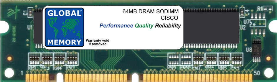 64MB DRAM SODIMM MEMORY RAM FOR CISCO MC3810-V3 ROUTER (MEM-DIM-1X64D)
